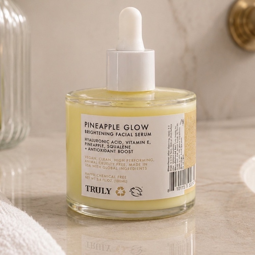 Truly Pineapple Glow Brightening Facial Serum Hyaluronic Acid Vitamin E 3.4oz